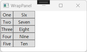 WPF WrapPanel의 Orientation 속성을 Vertical으로 하고 특정 컨트롤의 넓이를 고정을 주었을 때 결과