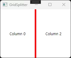 Grid의 Column 3개로 나뉘어져 있고 Column 0번째와 2번째는 TextBlock이 있고 가운데 빨간 GridSplitter가 있는 창